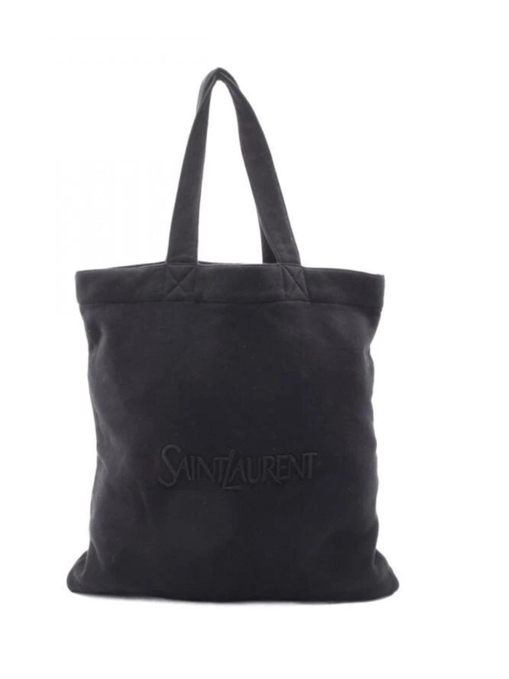 Saint Laurent Black Suede Embossed Tote